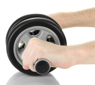 adam eller üzerinde beyaz izole spor kompleksler