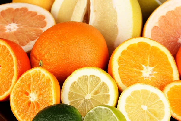 Veel rijp citrus close-up achtergrond — Stockfoto