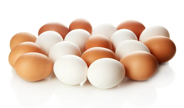 Sok tojást elszigetelt fehér — Stock Fotó