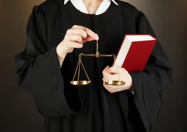 Judge on black background — Stock Photo, Image