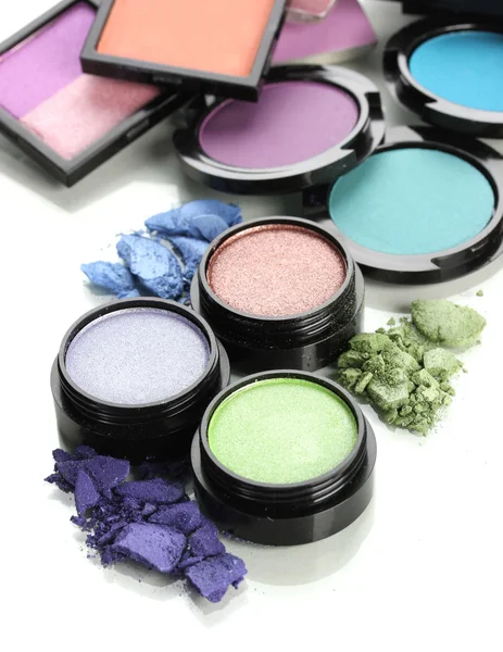 Mooie lichte eye shadows geïsoleerd op wit — Stockfoto