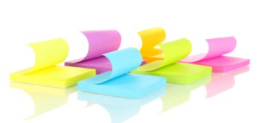 beyaz izole renkli yapışkan notlar