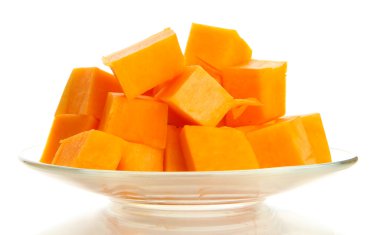 beyaz izole lezzetli kabak, dilimlenmiş