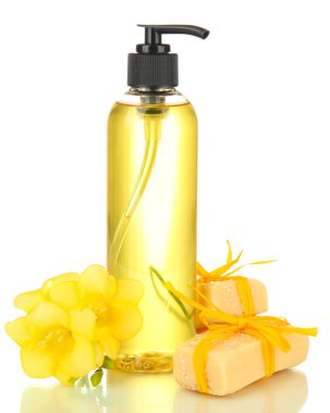 beyaz izole ve el yapımı Sıvı sabunlar