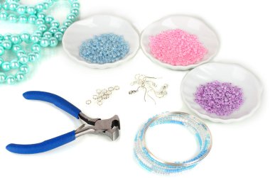 beyaz izole iğne işi için ayarla