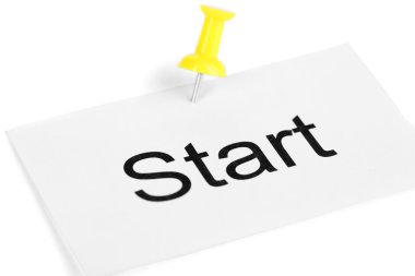 itme kağıt üzerinde beyaz izole üzerine yazılmış kelime başlaması ile birlikte