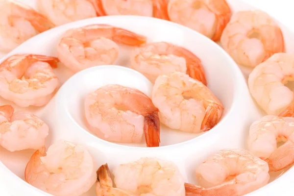 Shrimp on plate close up — Stock Photo, Image