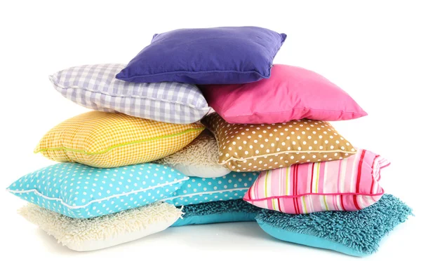 Hill colorful pillows isolated on white — Stock Photo, Image