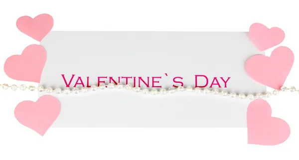 Greeting card for Valentine's Day isolated on white — Stock Photo, Image