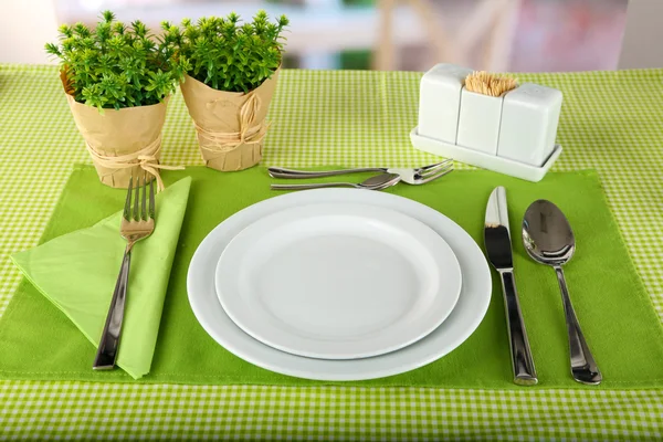 Configuração de mesa para café da manhã — Fotografia de Stock