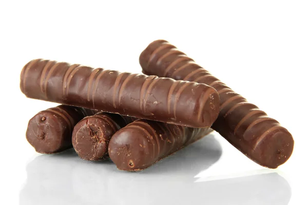 Çikolatalı tatlılar üzerinde beyaz izole — Stok fotoğraf