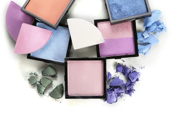 Mooie lichte eye shadows geïsoleerd op wit — Stockfoto