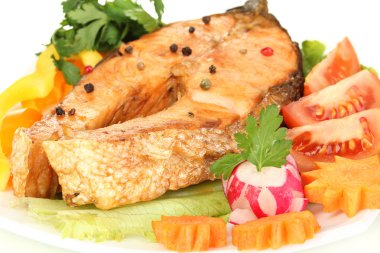 iştah açıcı ızgara somon ile sebze yakın çekim