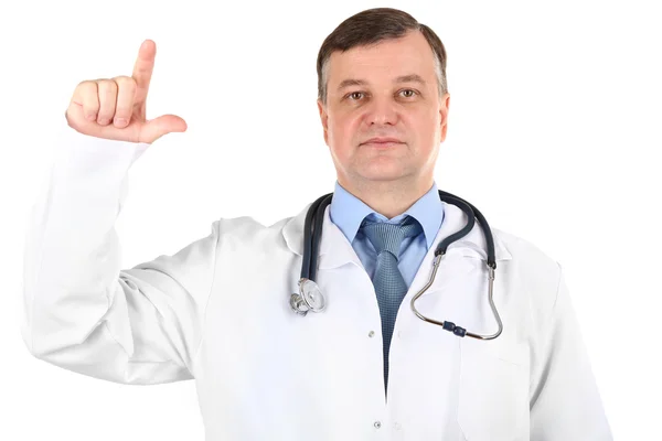 Läkare med stetoskop isolerad på vit — Stockfoto
