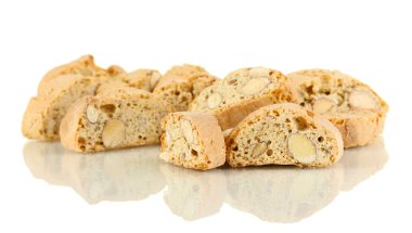 aromatik Çerezler cantuccini üzerinde beyaz izole