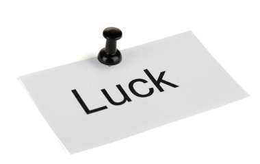 itme kağıt üzerinde beyaz izole üzerine yazılmış kelime şans ile