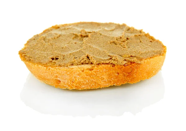 Pate segar pada roti, diisolasi pada putih — Stok Foto