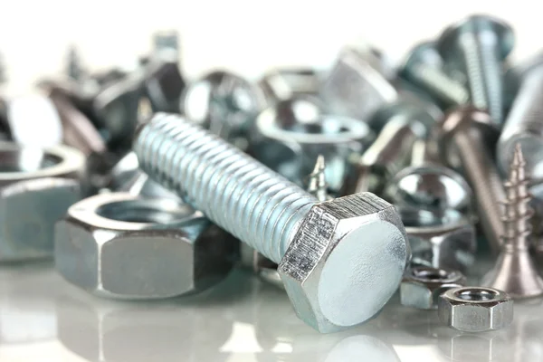 Bolts, screws, nuts close up — Stock Photo, Image