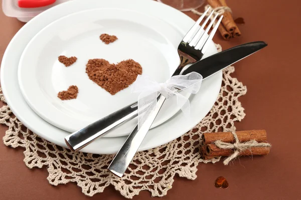 Holiday table setting close-up — Stock Photo, Image