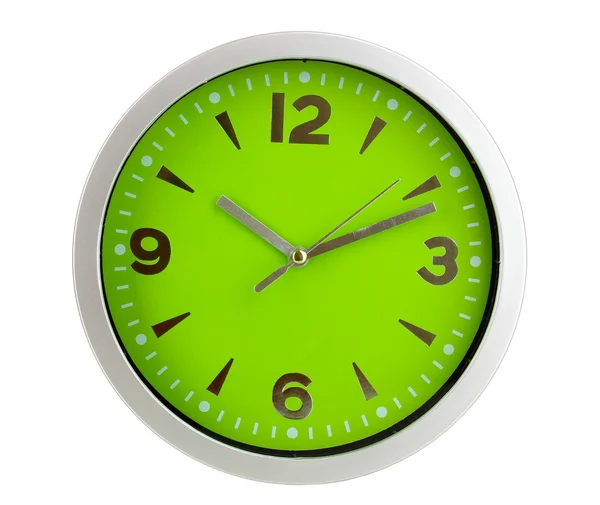 Round office clock isolated on white — Stock Photo, Image