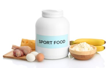 jar gıda üzerine beyaz izole protein ve protein tozu