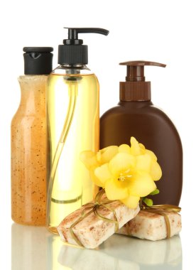 beyaz izole ve el yapımı Sıvı sabunlar