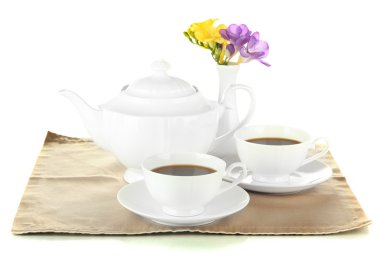 güzel çay Servisi, beyaz izole