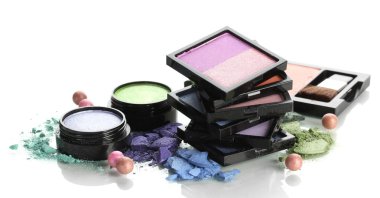 güzel parlak göz gölgeler beyaz izole