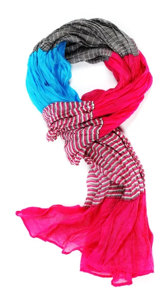 Bright female scarf isolated on white — Zdjęcie stockowe