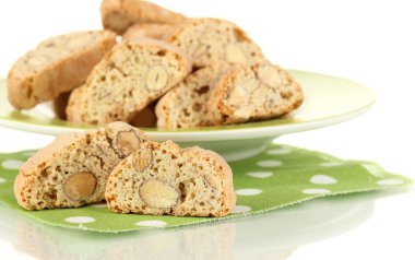 aromatik Çerezler cantuccini üzerinde beyaz izole