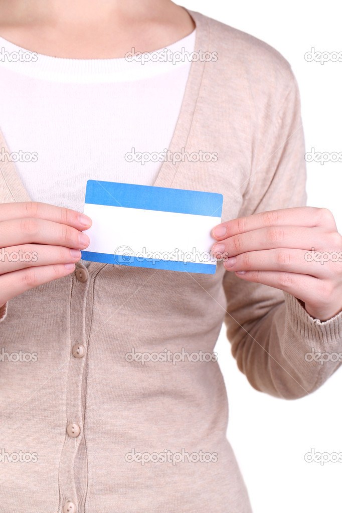 Blank nametag on girl's clothes close up