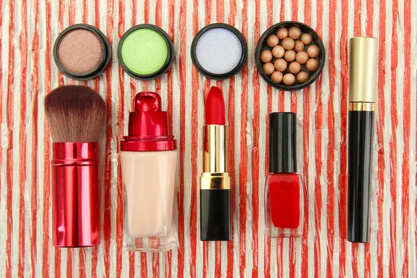 Decorative cosmetics on bright background — Stock Photo, Image