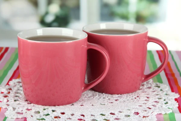 Cups of tea on table in room — Stock Photo, Image