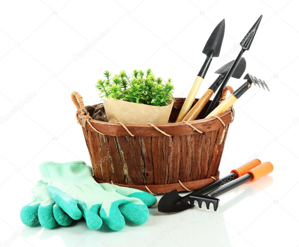 Garden tools isolated on white