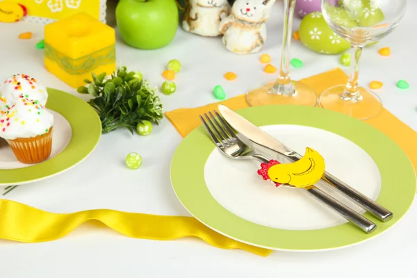 Serving Easter table close-up — Stock Photo, Image