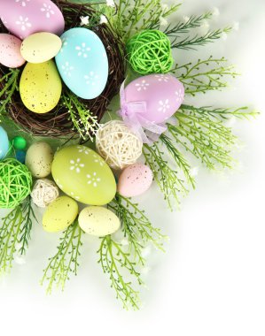 kompozisyon üzerinde beyaz izole Paskalya için