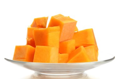 beyaz izole lezzetli kabak, dilimlenmiş