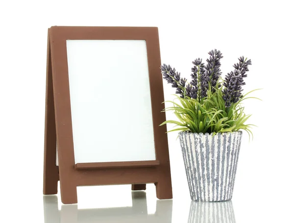 Brown photo frame as easel isolated on white — Stock Photo, Image