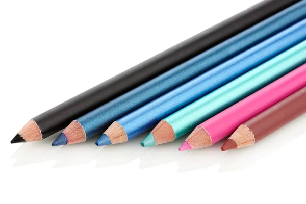 Cosmetic pencils, isolated on white — Stock Photo, Image