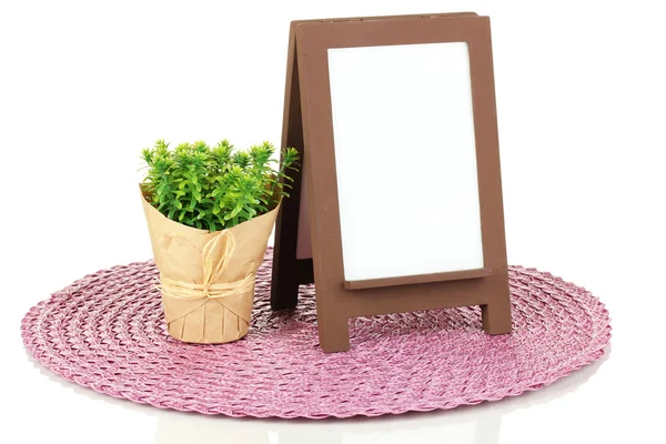 Brown photo frame as easel isolated on white — Stock Photo, Image