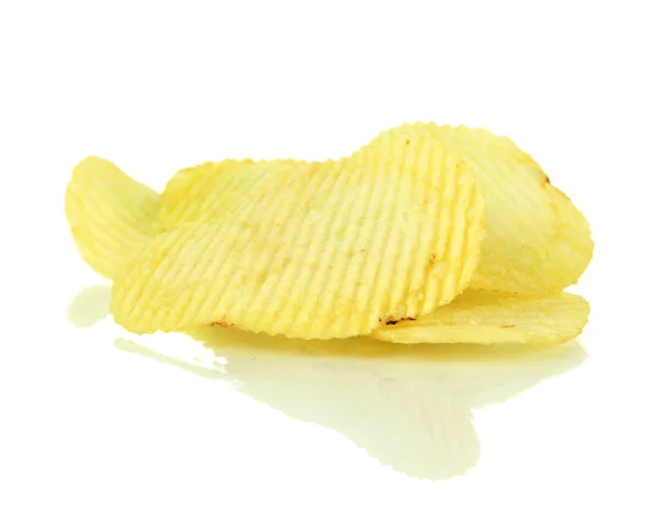 Aardappelchips geïsoleerd op wit — Stockfoto