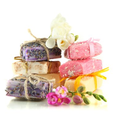 beyaz izole doğal el yapımı Sabun