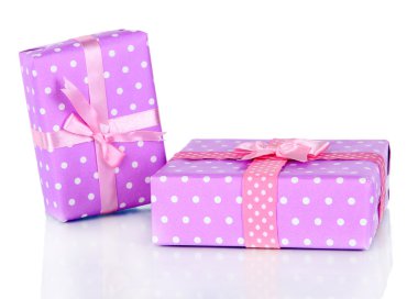 hediye kutuları, beyaz izole kaydırma şenlikli