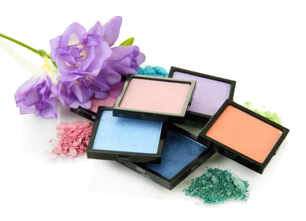 Mooie lichte eye shadows geïsoleerd op wit — Stockfoto