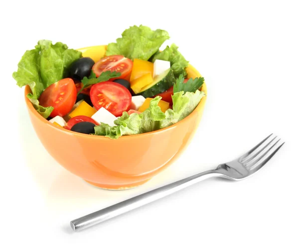 맛 있는 그리스 샐러드 흰색 절연 — 스톡 사진