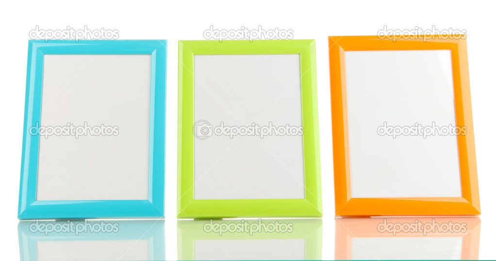 Colorful photo frames isolated on white