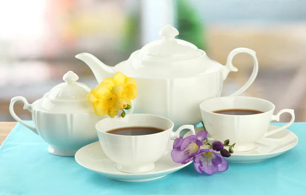 Beautiful tea service on table — Stock Photo, Image