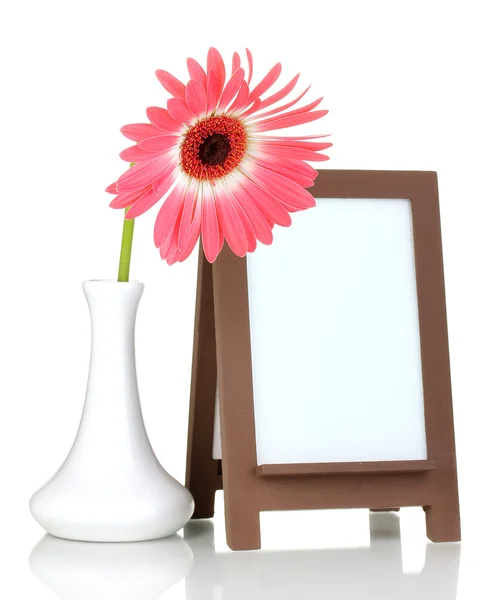 Brown photo frame as easel isolated on white — Stock Photo, Image