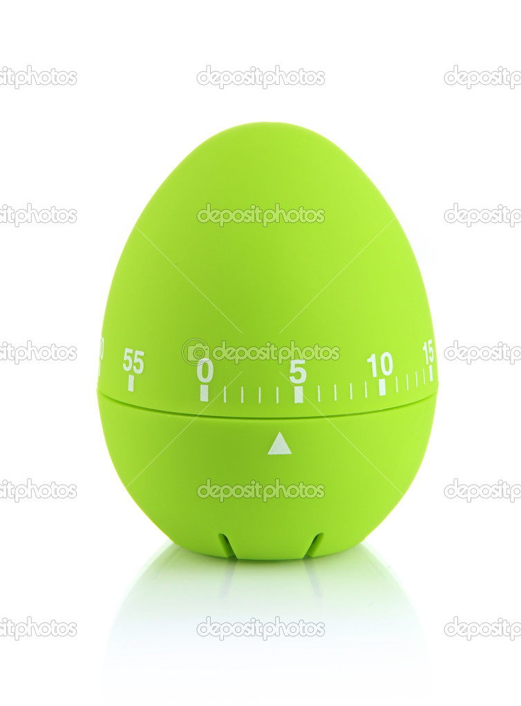 Green egg timer, isolated on white