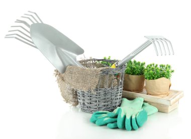 bahçe araçları beyaz üzerinde izole